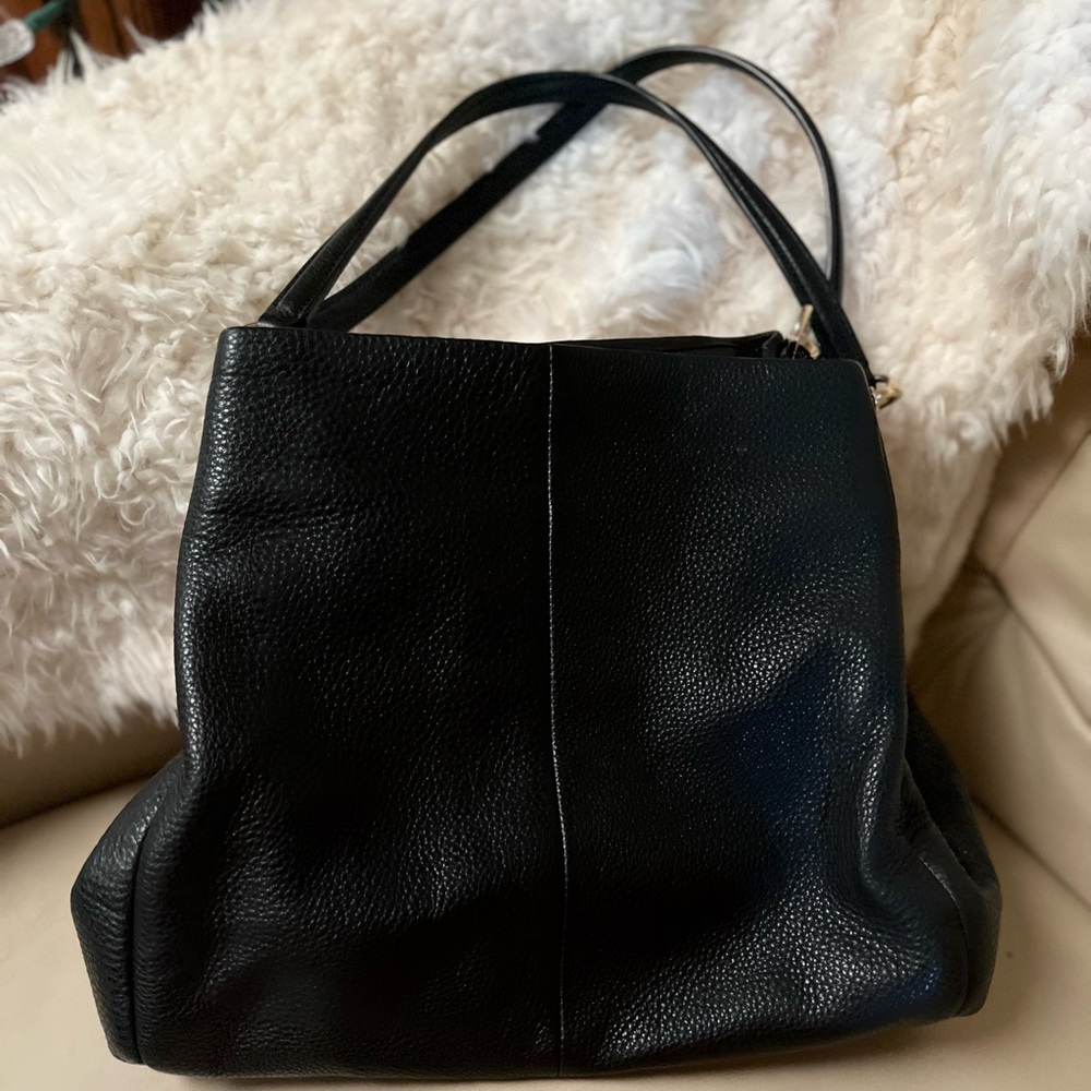 Coach Phoebe Black Leather 3 Compartments Shoulder Bag